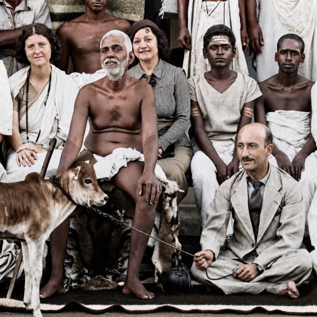 Western seekers with Bhagavan Sri Ramana Maharshi
